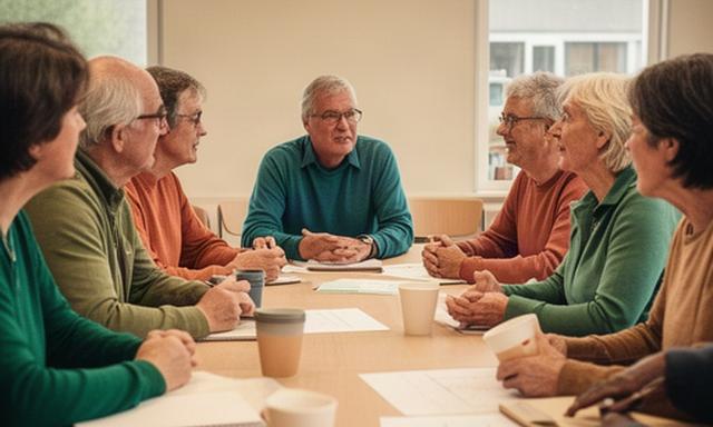 Bewoners bespreken een buurtplan aan een lange tafel in Nissewaard