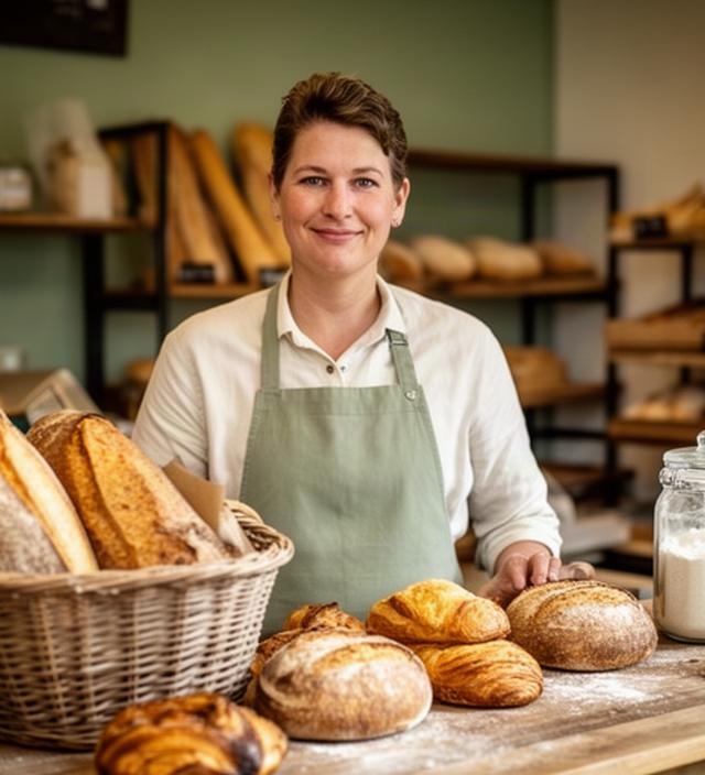 Lokale ondernemer achter de toonbank van een ambachtelijke bakkerij in Spijkenisse