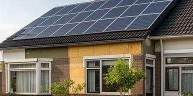 Gerestaureerde jarenzeventigwoning met zonnepanelen en geïsoleerde gevel in Spijkenisse